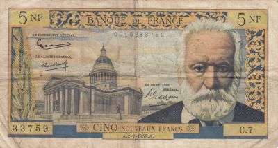 Banknote France Nf Victor Hugo Serial C