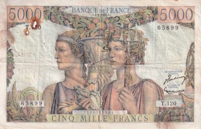 Billet France Francs Terre Et Mer S Rie T F