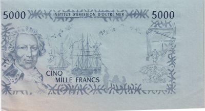 Banknote French Pacific Territories 5000 Francs Bougainville