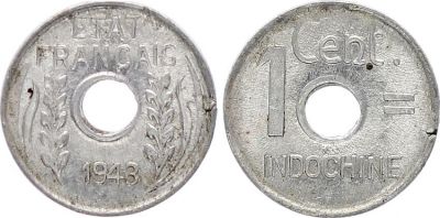 Pi Ce Indo Chine Fr Centime Etat Francais