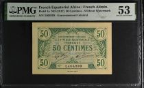 AEF 50 Centimes - Gouvernement Général de l\'Afrique Equatorial Francaise  - 1917 - Série 3465820 - PMG 53