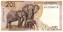 Afrique du Sud 20 Rand - Nelson Mandela - Eléphants, anneaux - 2023 - Lettre B