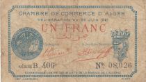 Algeria 1 Franc - Chambre de commerce of Alger - 22-06-1921 - Serial B.406