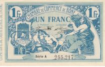 Algeria 1 Franc - Chambre de commerce of Bône - 10-07-1917 - Serial A