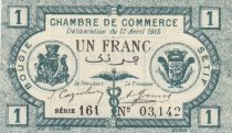 Algeria 1 Franc - Chambre de commerce of Bougie-Setif - 17-04-1915 - Serial 161