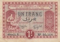 Algeria 1 Franc - Chambre de commerce of Constantine - 13-04-1920 - Serial D.1