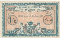 Algeria 1 Franc - Chambre de commerce of Oran - 25- 03-1921 - Serial 502.490