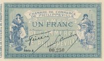 Algeria 1 Franc - Chambre de commerce of Philippeville - 10-11-1914 - Serial A 00.250