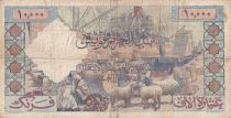 Algeria 10000 Francs Sea gulls, harbor - 24-10-1956 - Serial O.254