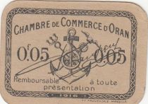 Algeria 5 Cents - Chambre de commerce of Oran - 1916