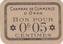 Algeria 5 Cents - Chambre de commerce of Oran - 1916