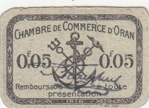 Algeria 5 Cents - Chambre de commerce of Oran - 1916