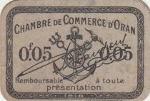 Algeria 5 Cents - Chambre de commerce of Oran - 1916