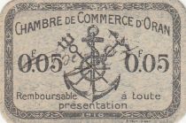 Algeria 5 Cents - Chambre de commerce of Oran - 1916