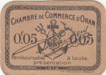 Algeria 5 Cents - Chambre de commerce of Oran - 1918