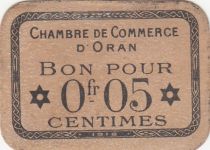 Algeria 5 Cents - Chambre de commerce of Oran - 1918