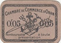 Algeria 5 Cents - Chambre de commerce of Oran - 1919