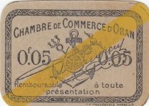 Algeria 5 Cents - Chambre de commerce of Oran - 1920