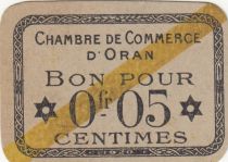 Algeria 5 Cents - Chambre de commerce of Oran - 1920