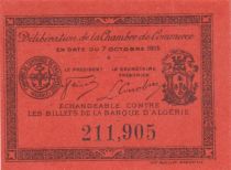 Algeria 5 Cents - Chambre de commerce of Philippeville - 07-10-1915 - Serial 211.905