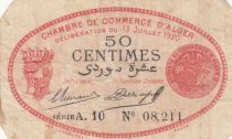 Algeria 50 Cents - Chambre de commerce of Alger - 13-07-1920 - Serial A.10