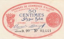 Algeria 50 Cents - Chambre de commerce of Alger - 22-06-1921 - Serial B.99