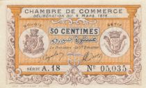 Algeria 50 Cents - Chambre de commerce of Bougie-Setif - 09-03-1918 - Serial A.18