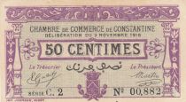 Algeria 50 Cents - Chambre de commerce of Constantine - 03-11-1919 - Serial C.2