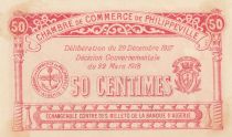 Algeria 50 Cents - Chambre de commerce of Philippeville - 29-12-1917 - Série B.3