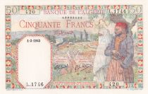 Algeria 50 Francs - Couple - Letter Watermark - 01-03-1945 - Serial L.1746