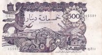 Algeria 500 Dinars - Vue of the city - Galleon and fortress - 1970 - Serial G.011 - P.129