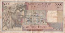 Algeria 5000 Francs - Apollo - Triomphal arch of Trajan - 10-10-1951 - Serial S.836 - P.109a