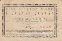 Allemagne 1 million de Mark - Ville de Mannheim - Numéro 241286 - 1923