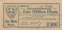 Allemagne 1 million de Mark - Ville de Straubing - Série BII - 1923