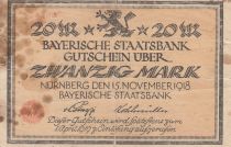 Allemagne 20 Mark - Etat de Bayern - Numéro 705234 - 1918