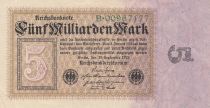 Allemagne 5 milliards de Mark - Reichsbanknote - Série B - 1923