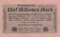 Allemagne 5 Millionen mark - Reichsbanknote - Série 33k - 1923