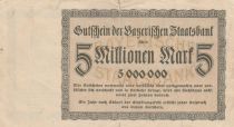 Allemagne 5 millions de Mark - Ville de Bayern - Numéro 285254 -1923