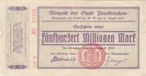 Allemagne 500 Millionen Mark - Etat de Zweibrucken - 13-08-1923 - Numéro 17465