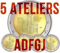 Allemagne COFFRET BE 5 x 2 Euros Commémo. Allemagne 2015 - Hesse (les 5 ateliers)