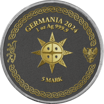 Allemagne Hati & Sköll - 2 X 5 Marks Argent Ruthénium-Or Germania 2024 (Ragnarök)