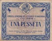 Andorra 1 Pesseta - 1936 - First Type Blue - 02506