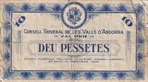 Andorra 10 Pessetes - 1936 - First Type Blue - 000856