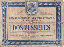 Andorra 2 Pessetes - 1936 - First Type Blue - 04169