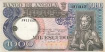 Angola 1000 Escudos - L. de Camoes - Cascade - 10-06-1973 - Série AW