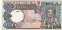 Angola 1000 Escudos - L. de Camoes - Waterfalls - 10-06-1973 - Serial AD