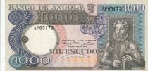 Angola 1000 Escudos - L. de Camoes - Waterfalls - 10-06-1973 - Serial AP