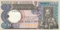 Angola 1000 Escudos - L. de Camoes - Waterfalls - 10-06-1973 - Serial AP