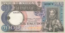 Angola 1000 Escudos - L. de Camoes - Waterfalls - 10-06-1973 - Serial AQ