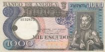 Angola 1000 Escudos - L. de Camoes - Waterfalls - 10-06-1973 - Serial AU